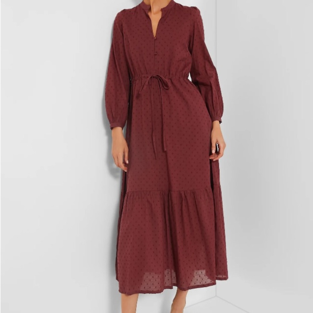 NWT Emerson Fry Frances 3 Deep Red Long Sleeve Dress